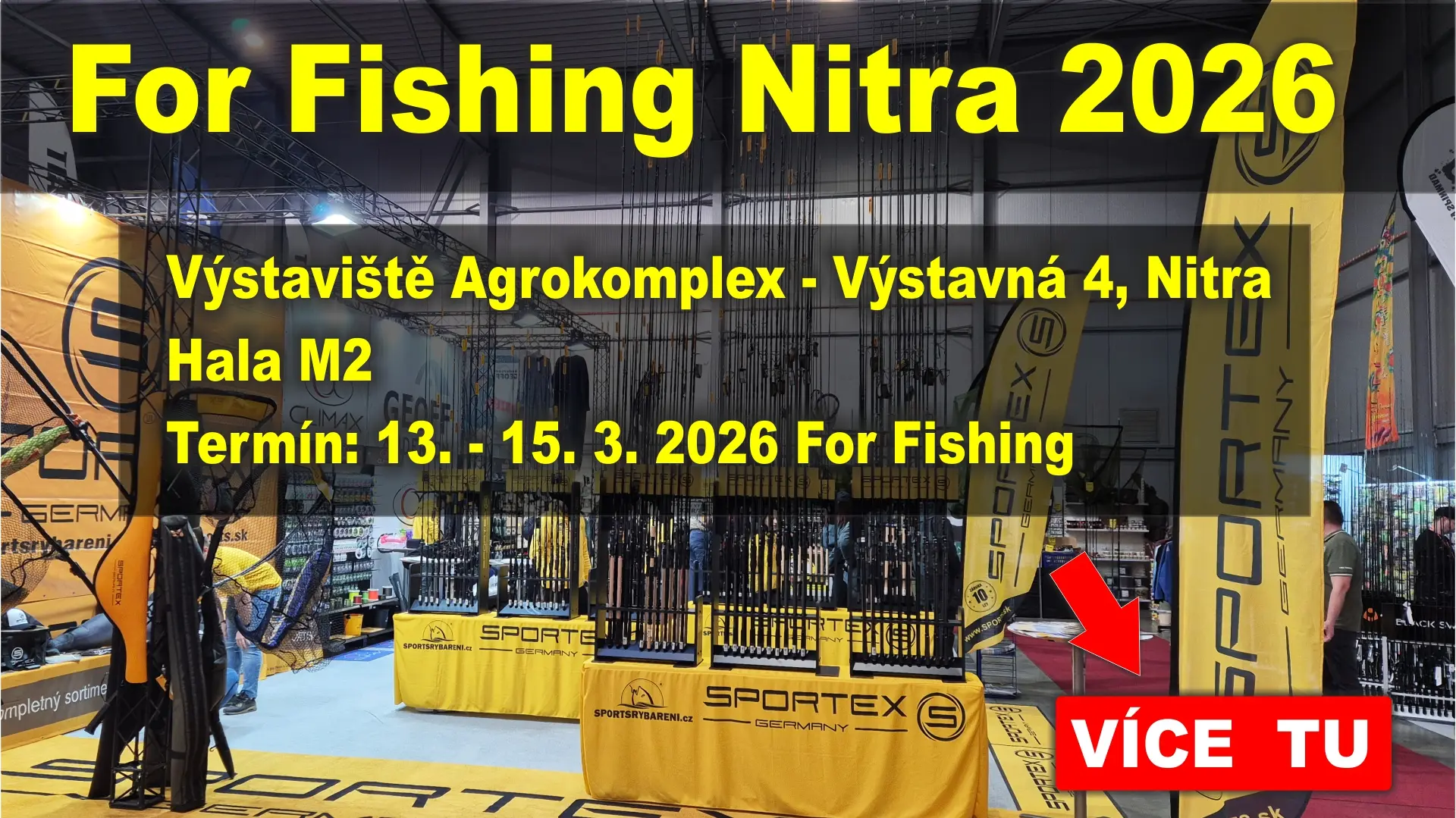 Pozvánka na rybářský veletrh For Fishing Nitra 2026 – expozice SPORTS v pavilonu M2